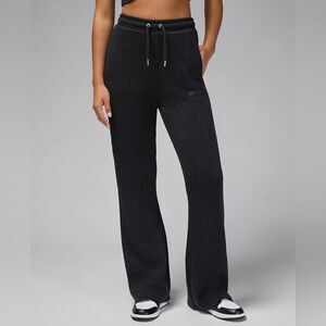 Nike Air Jordan Women's Knit Flared Pants Black Grey New LE FZ4201-010 Large L